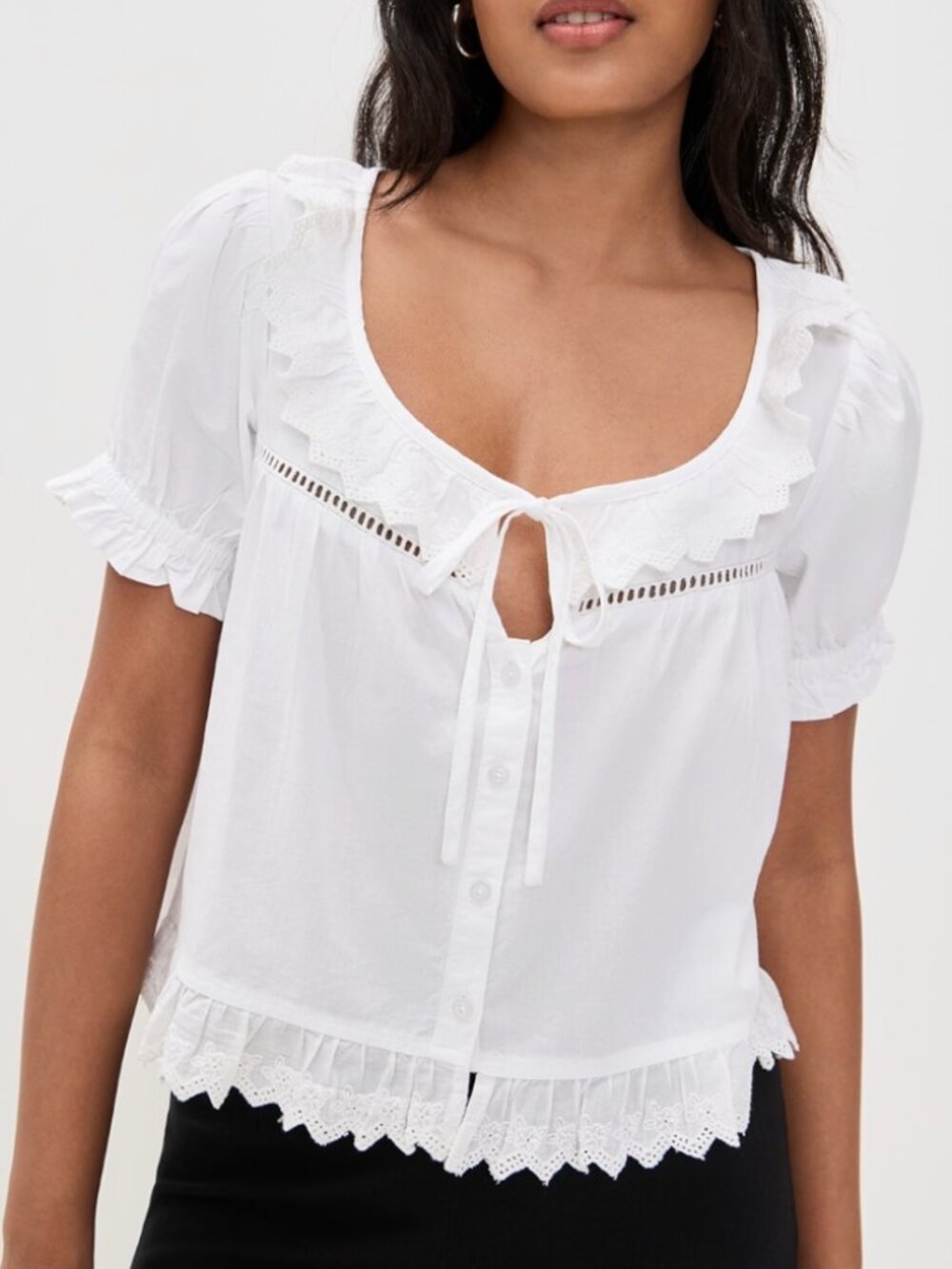 Damson Madder Women's White Harling Broderie Blouse